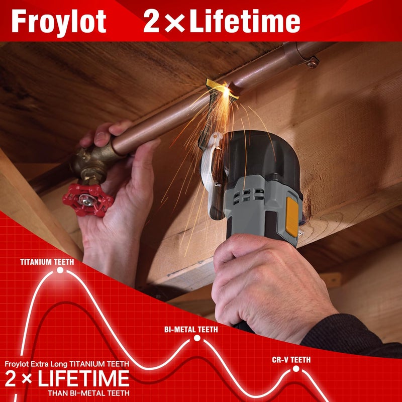 FROYLOTㅤ 49pcs Titanium Oscillating Tool Blades High-Carbon Steel Multitool Blades, Universal oscillator Multi Tool Blades Kits for Metal Wood Cutting, Fit Dewalt Bosch Milwaukee Ryobi Rockwell Fein Makita - Image 5